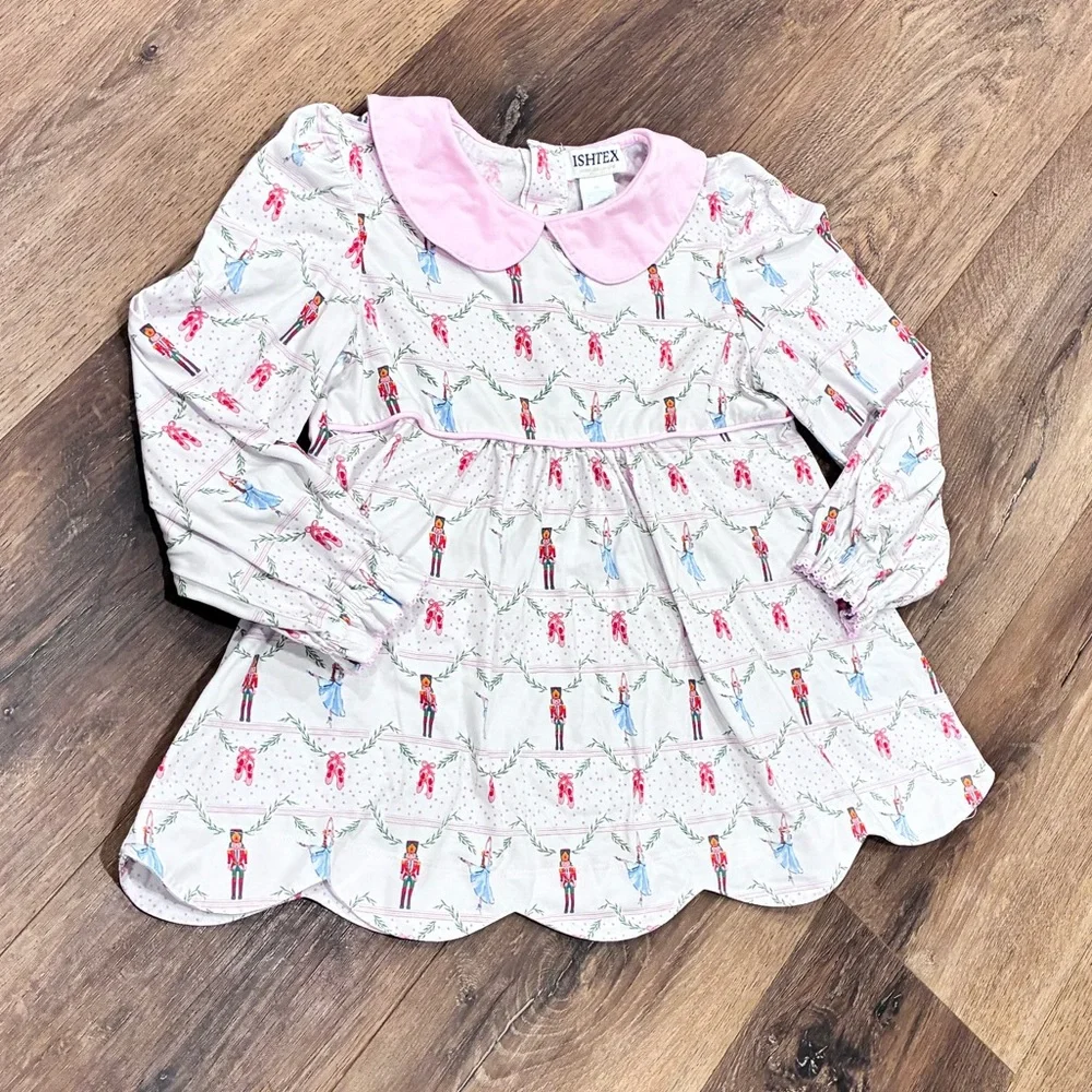 Ishtex Nutcracker Ballet Shirt Top Blouse Christmas Outfit Pink 6X/7 Girl - Picture 2 of 10